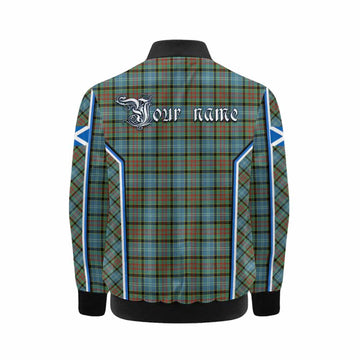 Brisbane Tartan Crest Kid Bomber Jacket Scotland Coat of Arm Flag Style - Tartan Vibes Clothing