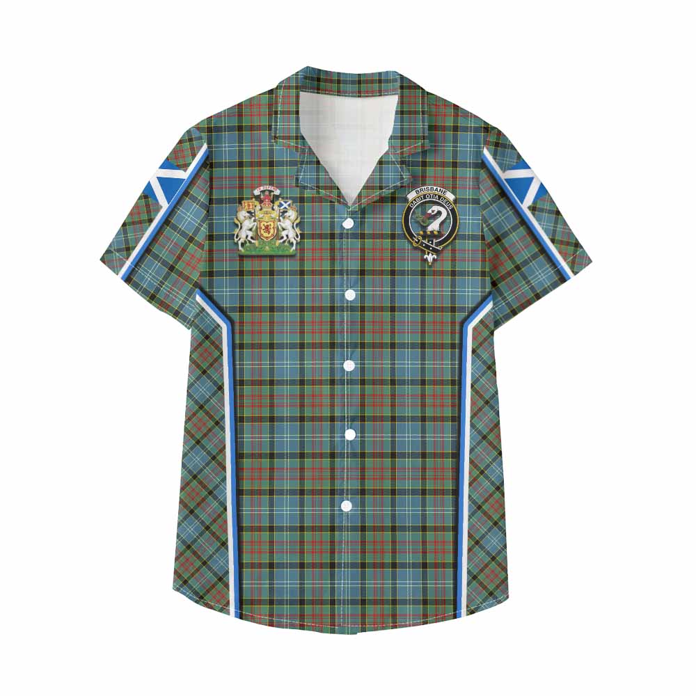 Brisbane Tartan Crest Kid Hawaiian Shirt Scotland Coat of Arm Flag Style - Tartan Vibes Clothing