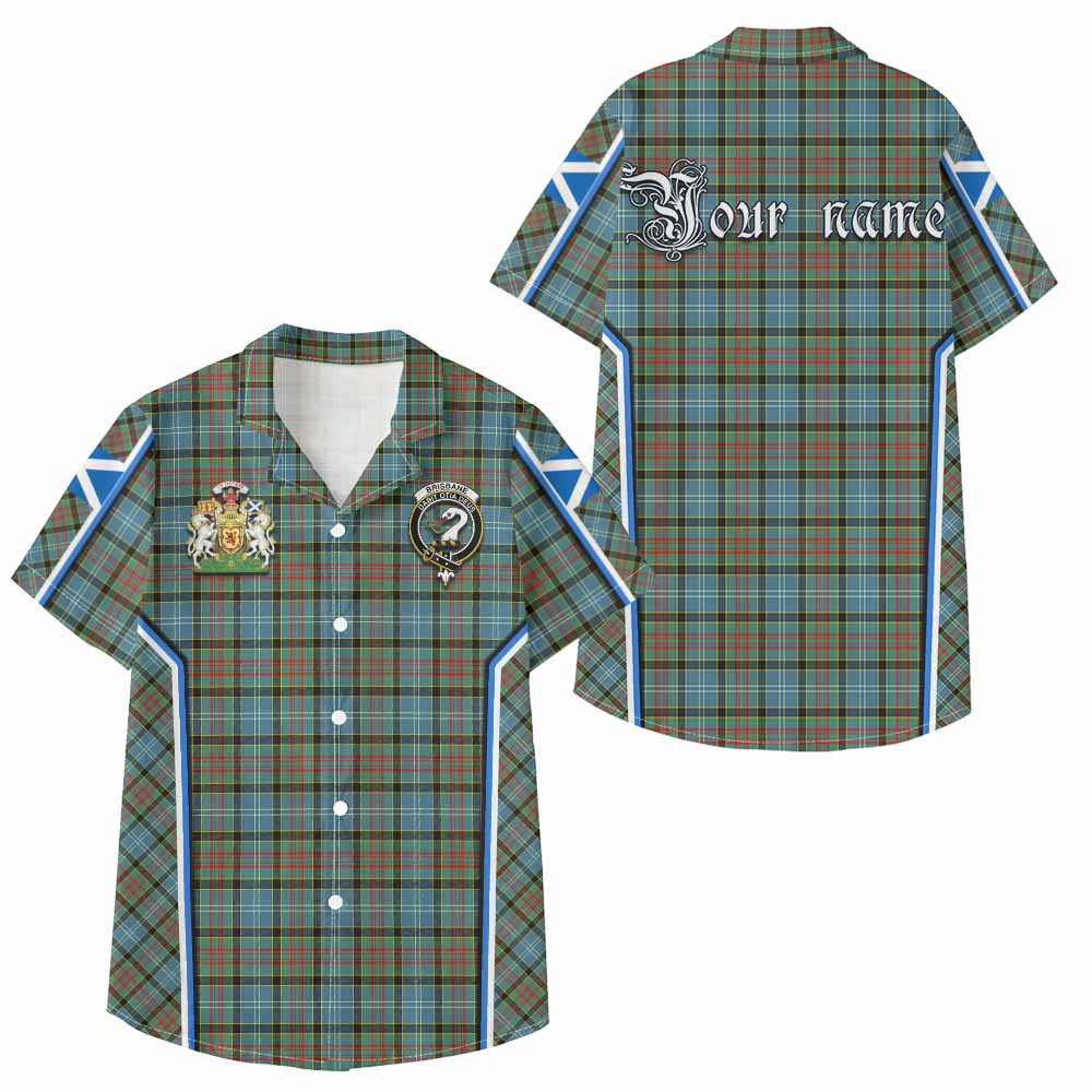 Brisbane Tartan Crest Kid Hawaiian Shirt Scotland Coat of Arm Flag Style - Tartan Vibes Clothing