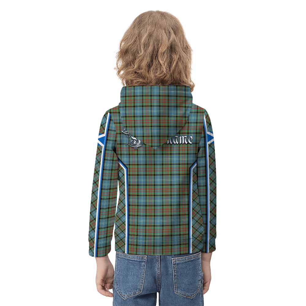 Brisbane Tartan Crest Kid Hoodie Scotland Coat of Arm Flag Style - Tartan Vibes Clothing
