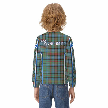 Brisbane Tartan Crest Kid Knitted Sweatshirt Scotland Coat of Arm Flag Style - Tartan Vibes Clothing