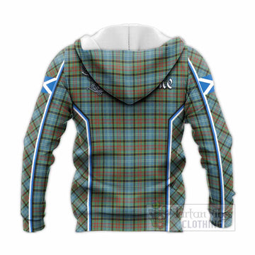 Brisbane Tartan Crest Knitted Hoodie Scotland Coat of Arm Flag Style