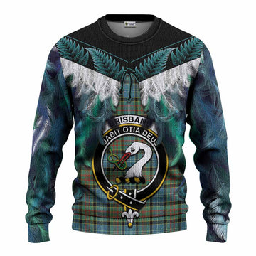Brisbane Tartan Crest Knitted Sweater New Zealand Maori Korowai Cloak