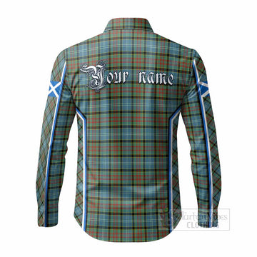 Brisbane Tartan Crest Long Sleeve Button Shirts Scotland Coat of Arm Flag Style