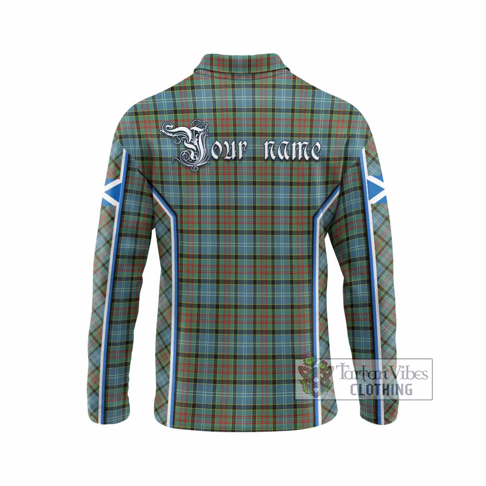 Brisbane Tartan Crest Long Sleeve Polo Shirt Scotland Coat of Arm Flag Style - Tartan Vibes Clothing