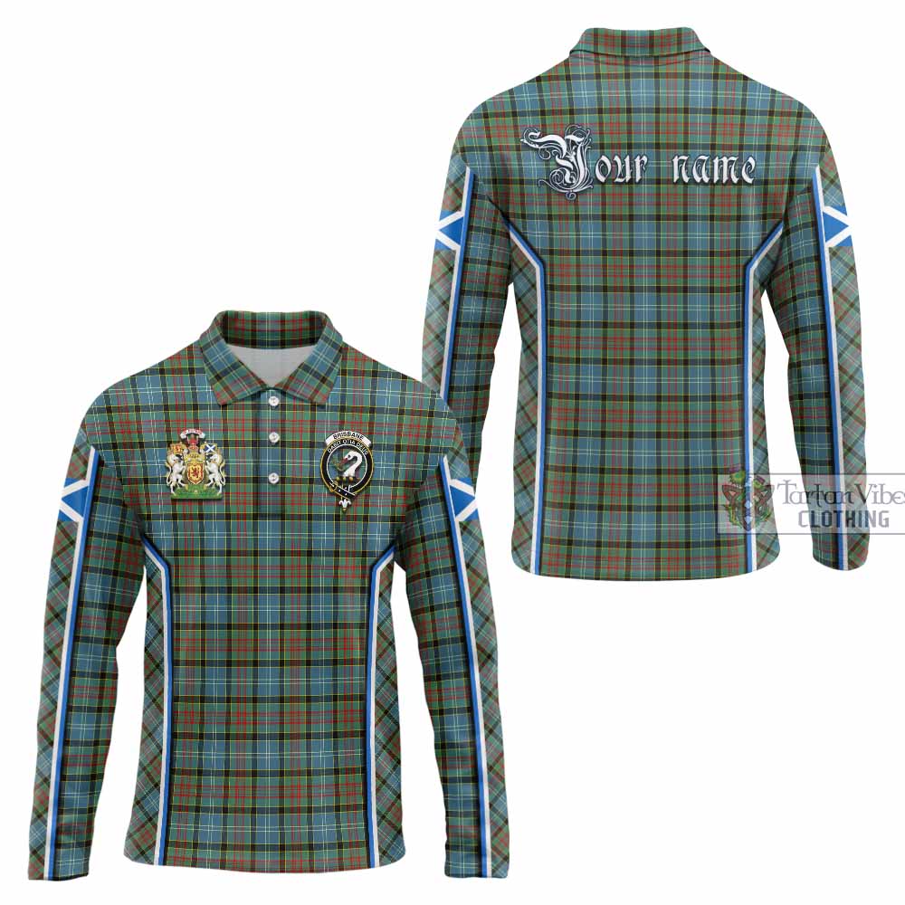 Brisbane Tartan Crest Long Sleeve Polo Shirt Scotland Coat of Arm Flag Style - Tartan Vibes Clothing