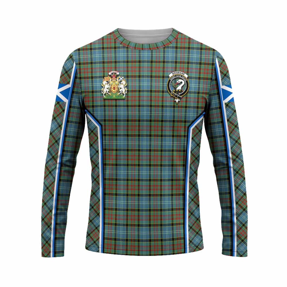 Brisbane Tartan Crest Long Sleeve T-Shirt Scotland Coat of Arm Flag Style - Tartan Vibes Clothing
