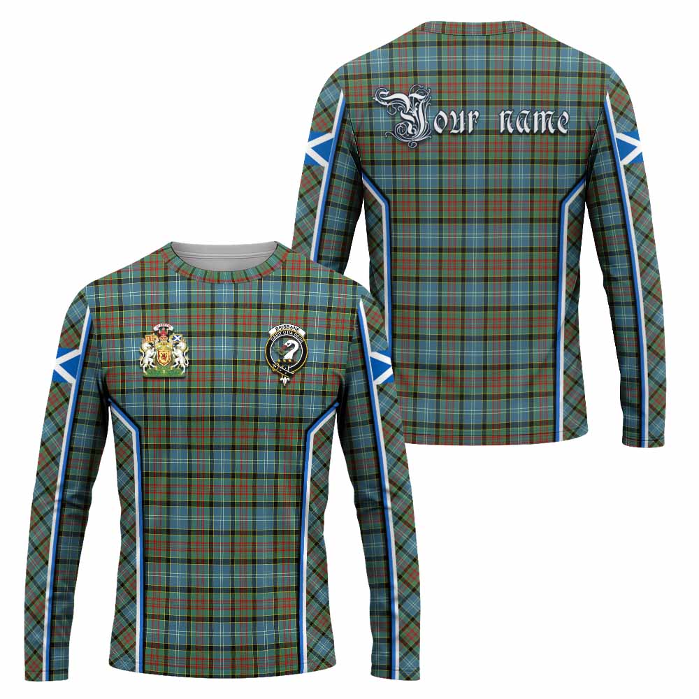 Brisbane Tartan Crest Long Sleeve T-Shirt Scotland Coat of Arm Flag Style - Tartan Vibes Clothing