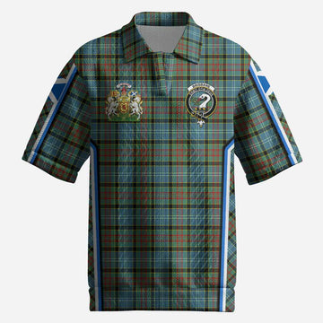 Brisbane Tartan Crest Men’s Polo Sweater Top Scotland Coat of Arm Flag Style