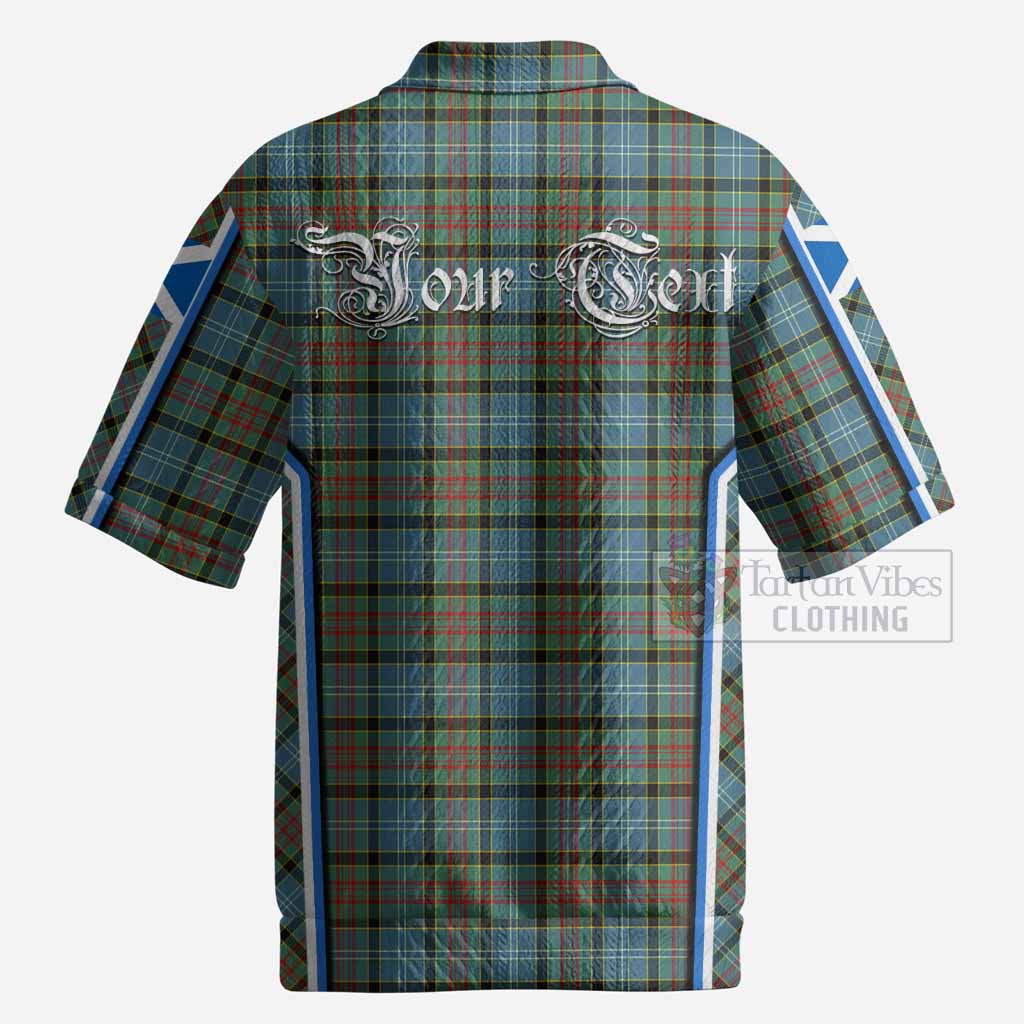 Brisbane Tartan Crest Men’s Polo Sweater Top Scotland Coat of Arm Flag Style