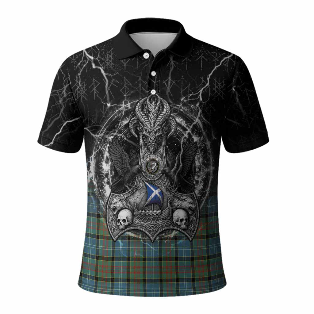 Brisbane Tartan Crest Polo Shirt Celtic Odin's Raven Legacy