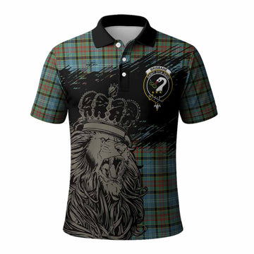 Brisbane Tartan Crest Polo Shirt Crowned Lion Heritage Style