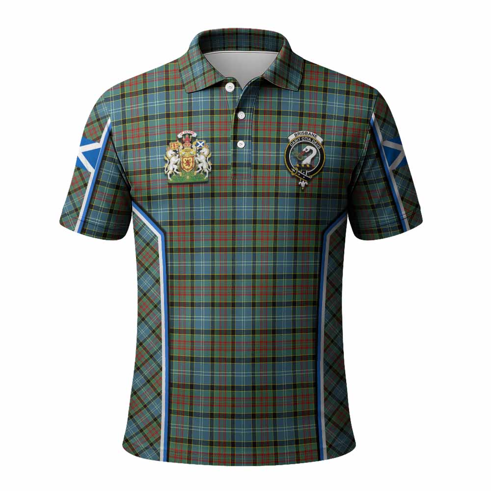 Brisbane Tartan Crest Polo Shirt Scotland Coat of Arm Flag Style - Tartan Vibes Clothing