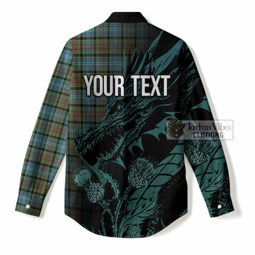 Brisbane Tartan Crest Scottish Women Casual Shirt Dragon and Thistle