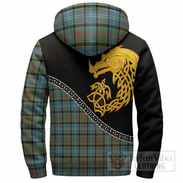Brisbane Tartan Crest Sherpa Hoodie Legendary Dragon Knot Half Style
