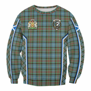 Brisbane Tartan Crest Sweatshirt Scotland Coat of Arm Flag Style
