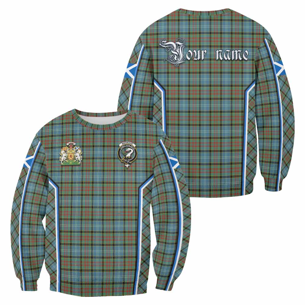Brisbane Tartan Crest Sweatshirt Scotland Coat of Arm Flag Style - Tartan Vibes Clothing