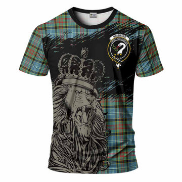 Brisbane Tartan Crest T-Shirt Crowned Lion Heritage Style