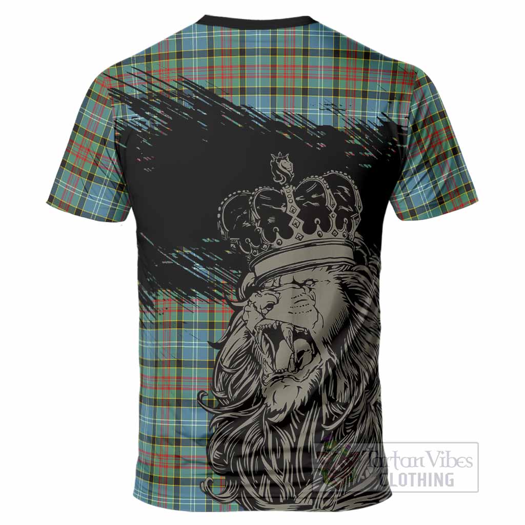 Brisbane Tartan Crest T-Shirt Crowned Lion Heritage Style