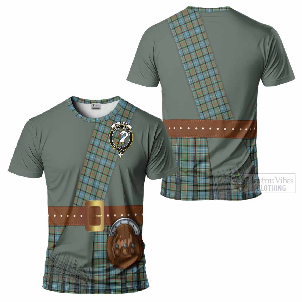 Brisbane Tartan Crest T-Shirt Kilt Costume Style