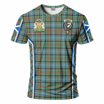 Brisbane Tartan Crest T-shirt Scotland Coat of Arm Flag Style