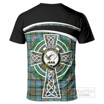Brisbane Tartan Crest T-Shirt Scottish Thistle Celtic Cross Alba Gu Brath