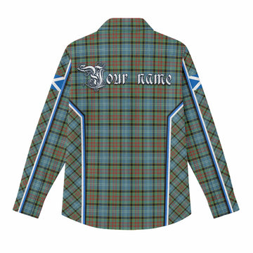 Brisbane Tartan Crest Women Casual Shirt Scotland Coat of Arm Flag Style