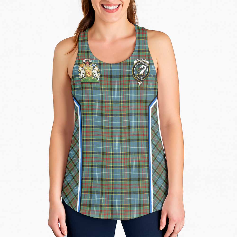 Brisbane Tartan Crest Women Racerback Tanks Scotland Coat of Arm Flag Style - Tartan Vibes Clothing