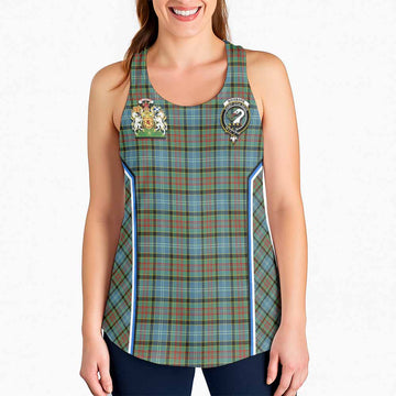 Brisbane Tartan Crest Women Racerback Tanks Scotland Coat of Arm Flag Style