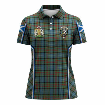 Brisbane Tartan Crest Women's Polo Shirt Scotland Coat of Arm Flag Style