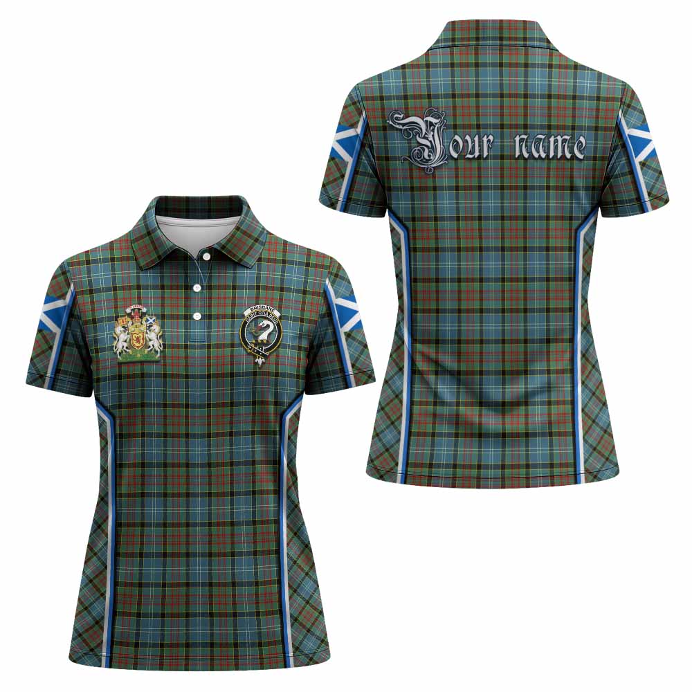 Brisbane Tartan Crest Women's Polo Shirt Scotland Coat of Arm Flag Style - Tartan Vibes Clothing