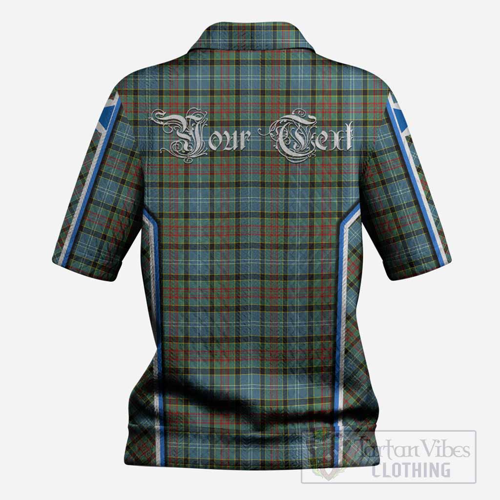 Brisbane Tartan Crest Women’s Polo Sweater Top Scotland Coat of Arm Flag Style