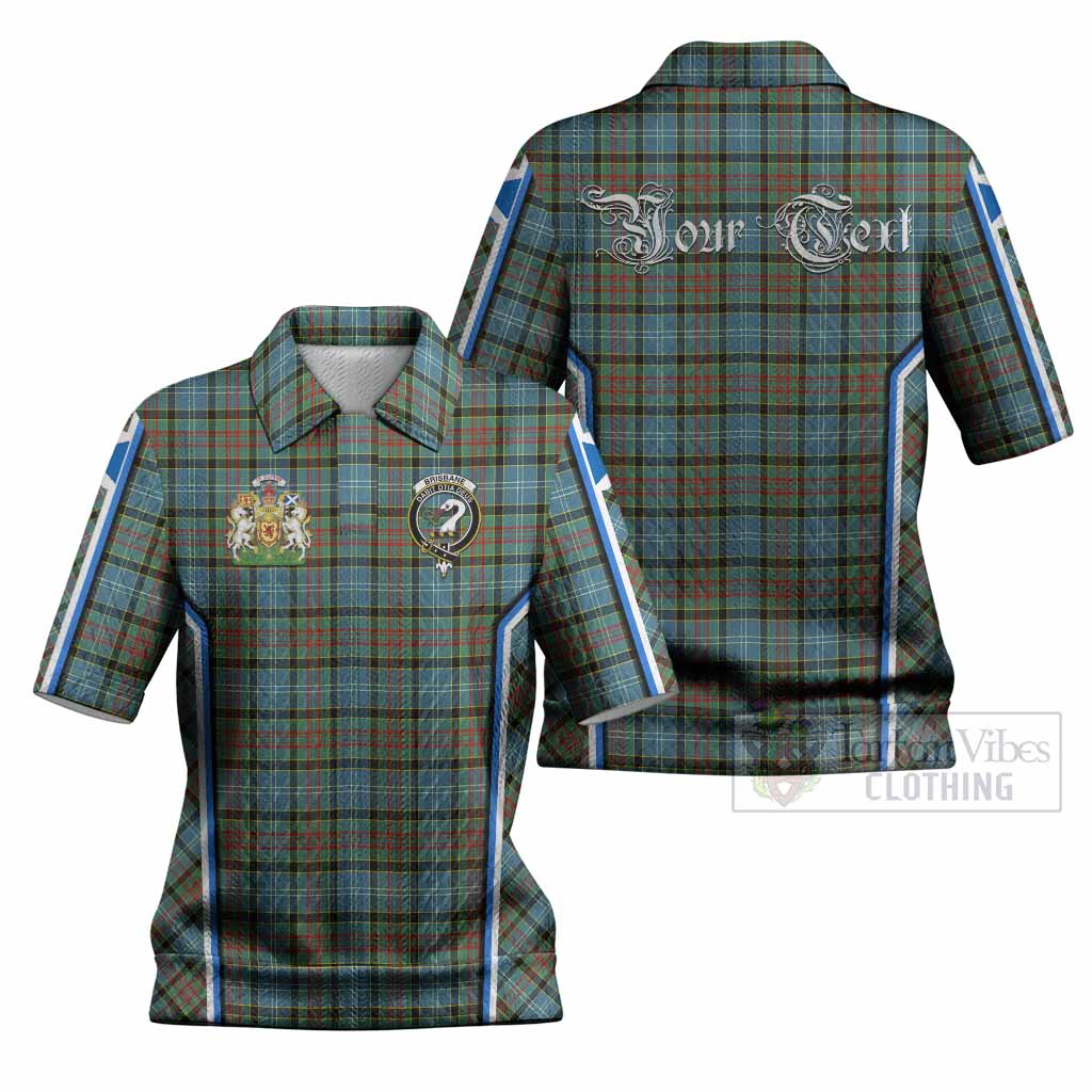 Brisbane Tartan Crest Women’s Polo Sweater Top Scotland Coat of Arm Flag Style