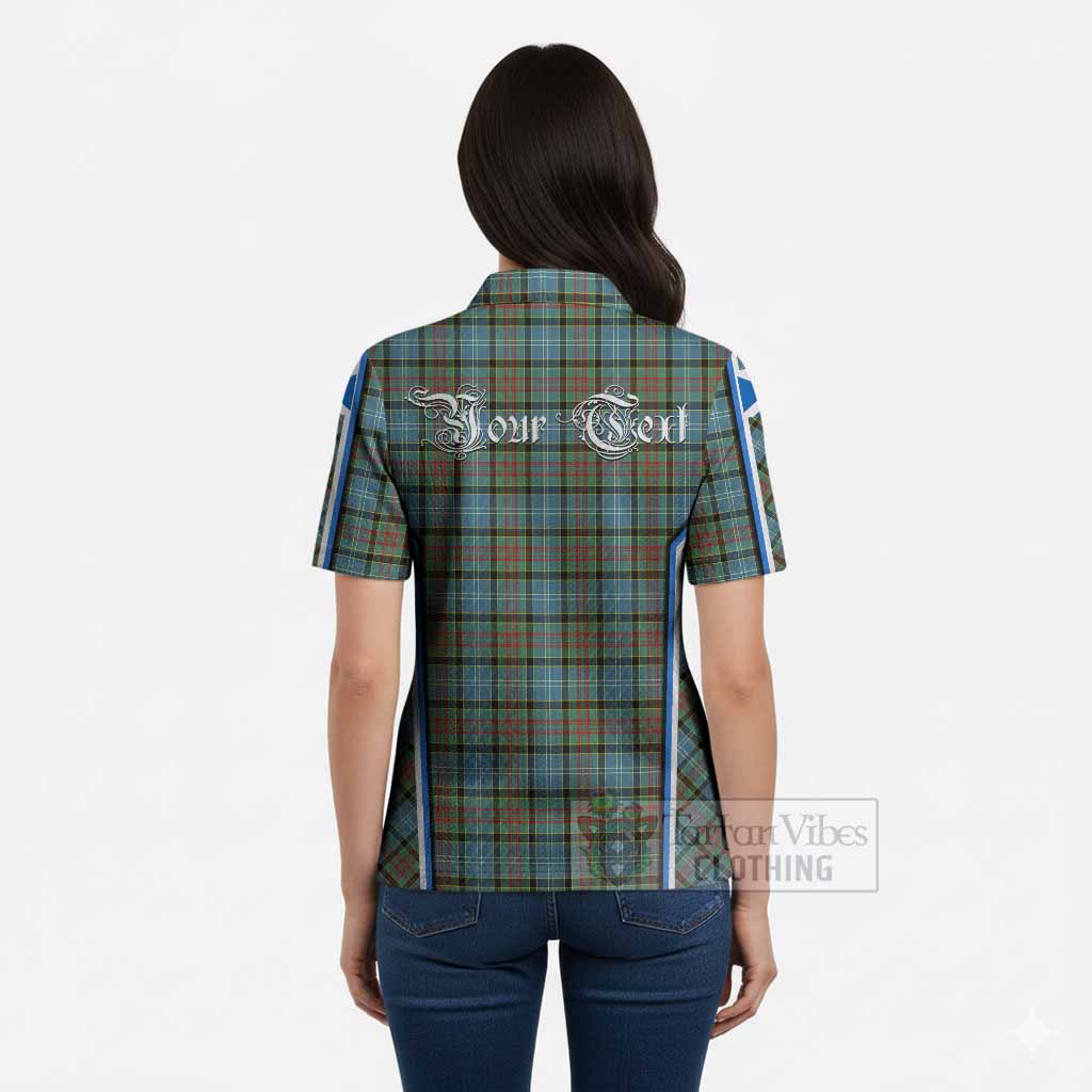 Brisbane Tartan Crest Women’s Polo Sweater Top Scotland Coat of Arm Flag Style
