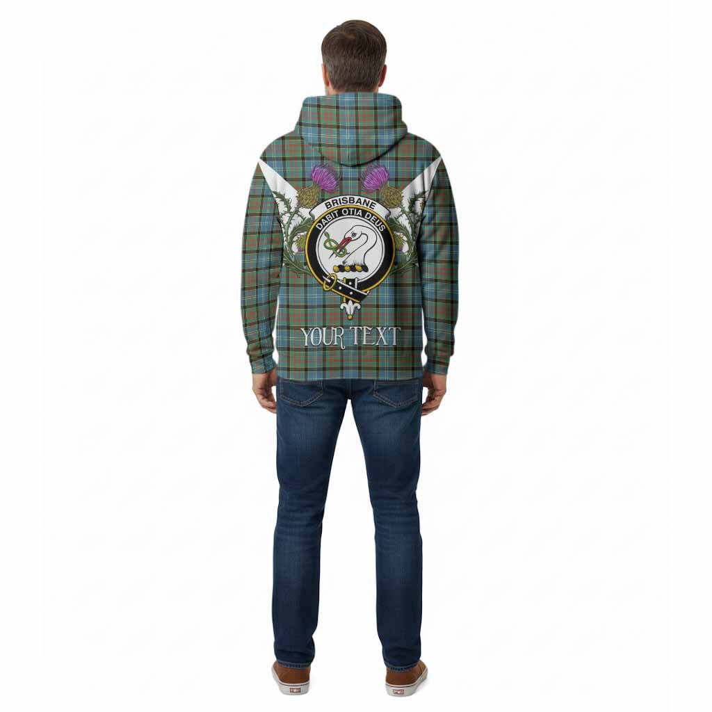 Brisbane Tartan Family Crest Cotton Hoodie Scottish Burns Night Thistle Floral