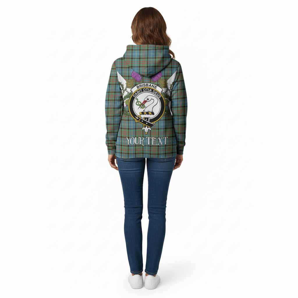 Brisbane Tartan Family Crest Cotton Hoodie Scottish Burns Night Thistle Floral