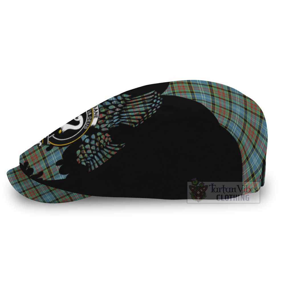 Brisbane Tartan Family Crest Flat Cap, Jeff Cap Scotland Thistle Floral