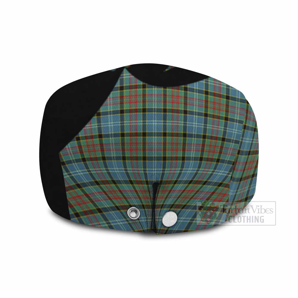 Brisbane Tartan Family Crest Flat Cap, Jeff Cap Scotland Thistle Floral
