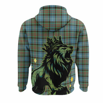 Brisbane Tartan Family Crest Hoodie Crowned Lion Roaring