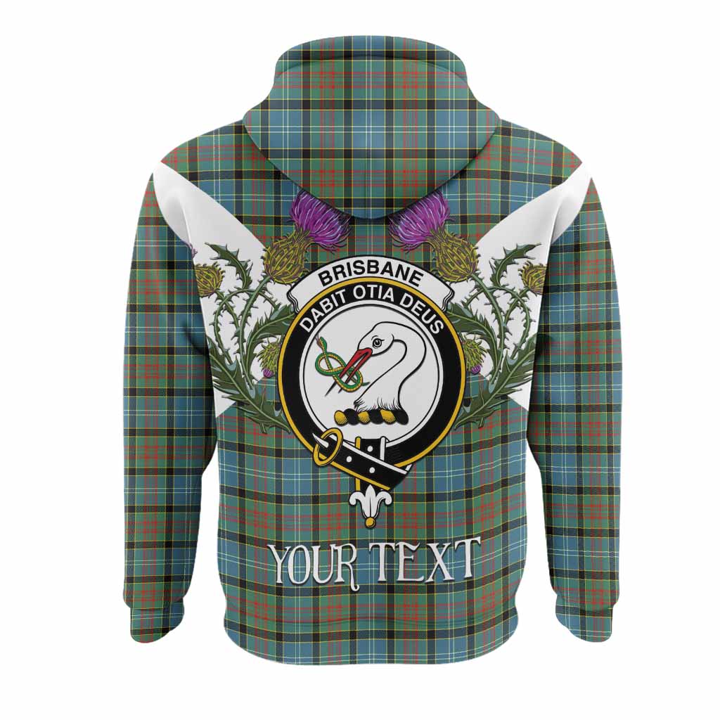 Brisbane Tartan Family Crest Hoodie Scottish Burns Night Thistle Floral