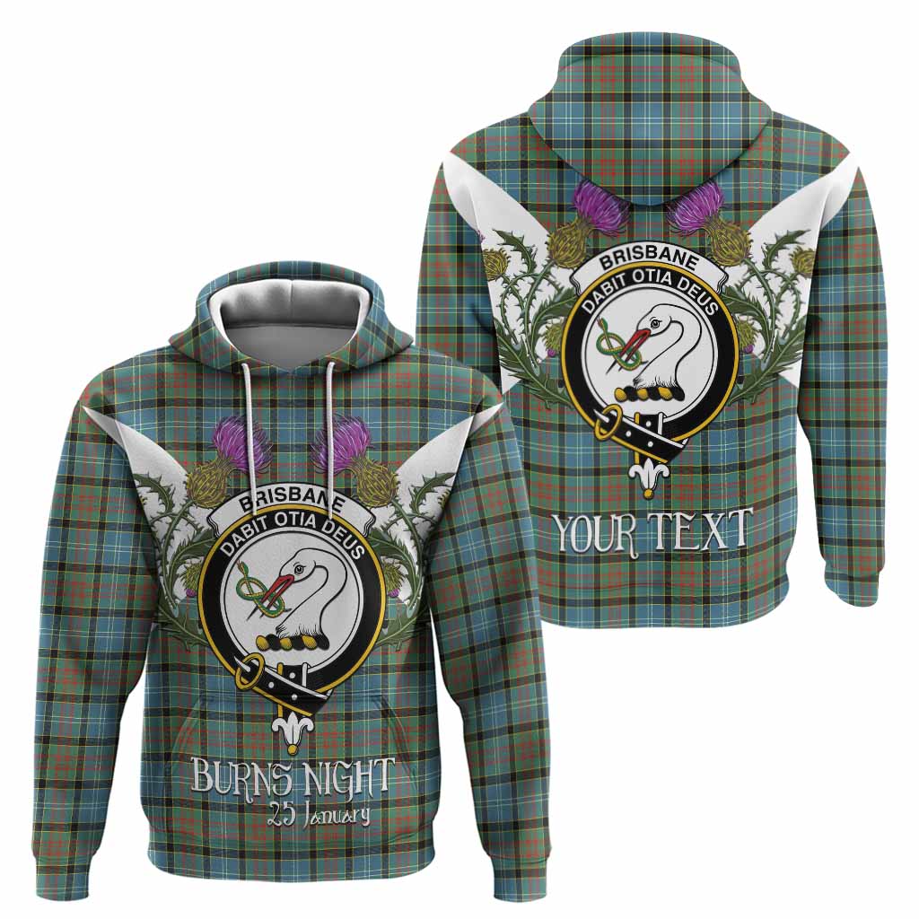 Brisbane Tartan Family Crest Hoodie Scottish Burns Night Thistle Floral