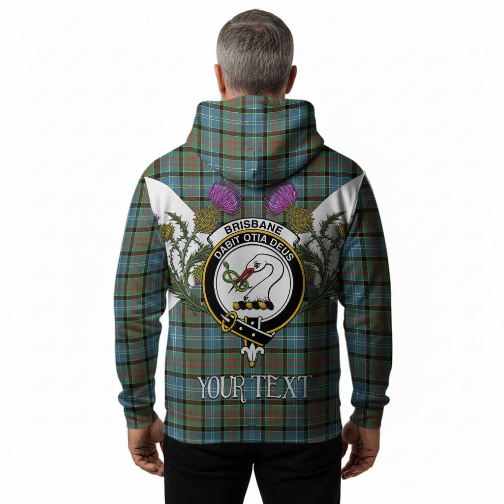 Brisbane Tartan Family Crest Hoodie Scottish Burns Night Thistle Floral