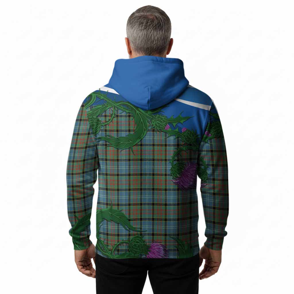 Brisbane Tartan Family Crest Hoodie Thistle in Minimalism