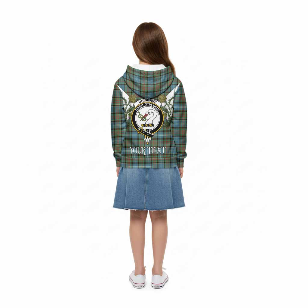Brisbane Tartan Family Crest Kid Hoodie Scottish Burns Night Thistle Floral