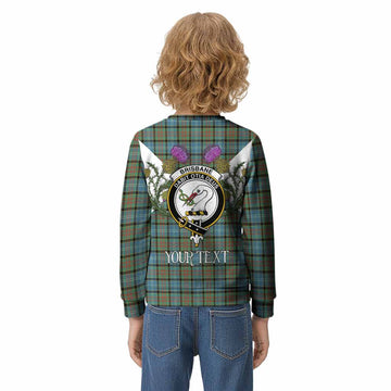 Brisbane Tartan Family Crest Kid Knitted Sweatshirt Scottish Burns Night Thistle Floral