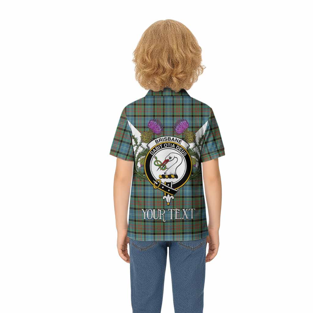 Brisbane Tartan Family Crest Kid Polo Shirt Scottish Burns Night Thistle Floral