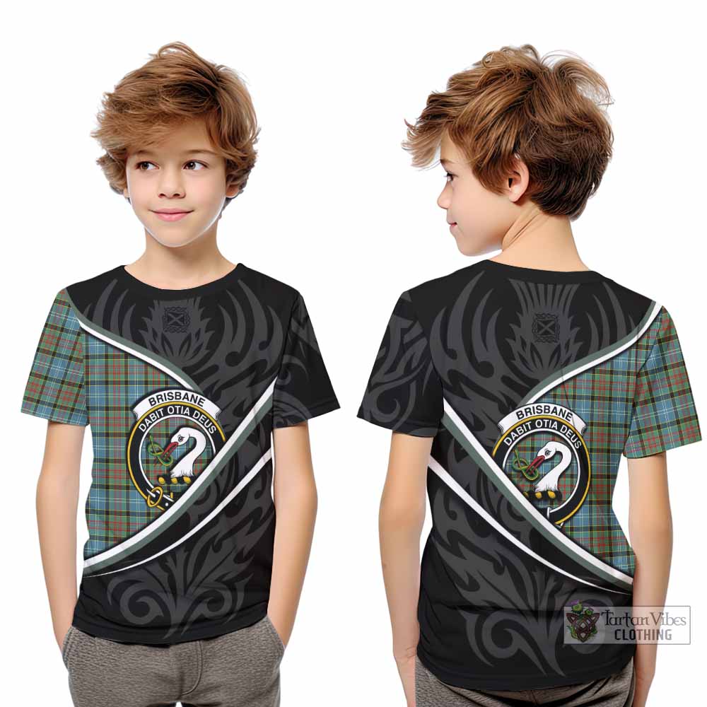 Brisbane Tartan Family Crest Kid T-shirt Celtic Scottish Thistle Floral - Tartan Vibes Clothing