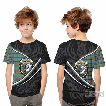 Brisbane Tartan Family Crest Kid T-shirt Celtic Scottish Thistle Floral