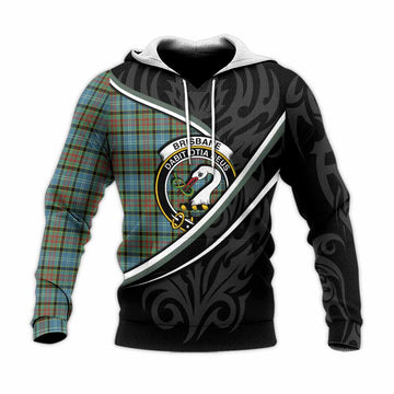 Brisbane Tartan Family Crest Knitted Hoodie Celtic Scottish Thistle Floral