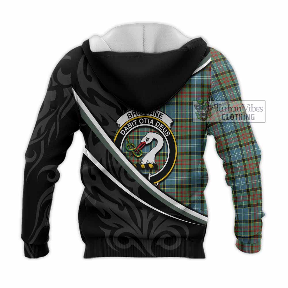 Brisbane Tartan Family Crest Knitted Hoodie Celtic Scottish Thistle Floral - Tartan Vibes Clothing